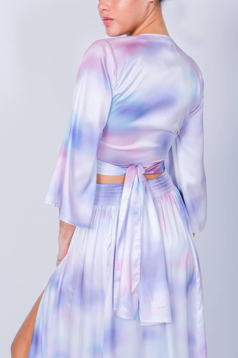 Ashford Simpson Crop Top and Maxi Swing Skirt Two Piece Set