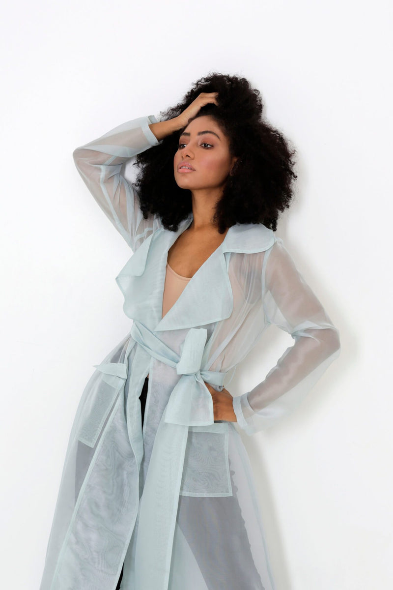 Cherish Organza Belted Trench – LUVMEMORE