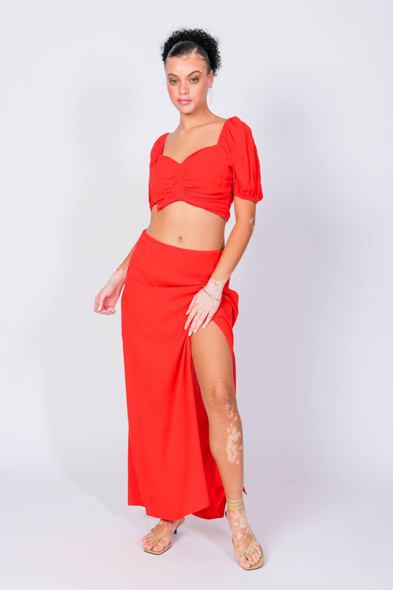 Junior crop top and skirt set discount
