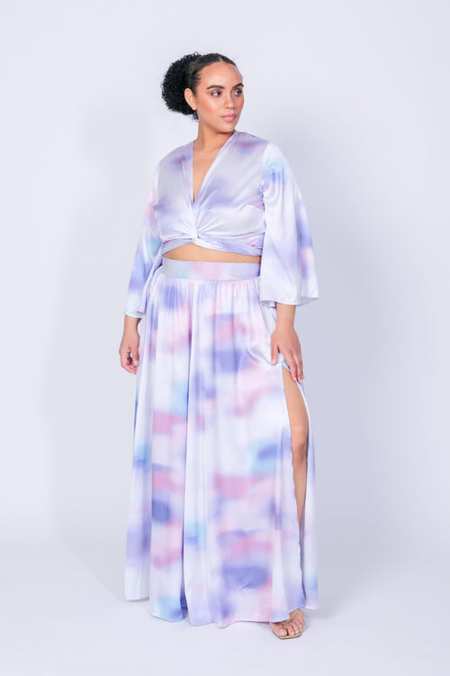 Plus Size Women Tie-Dye Print Crop Top + Pants Two-Piece Set - The Little  Connection